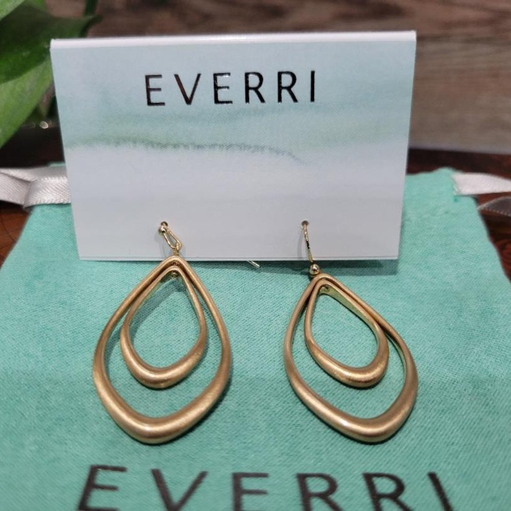 Everri Double Loop Gold Asymetrical Earrings